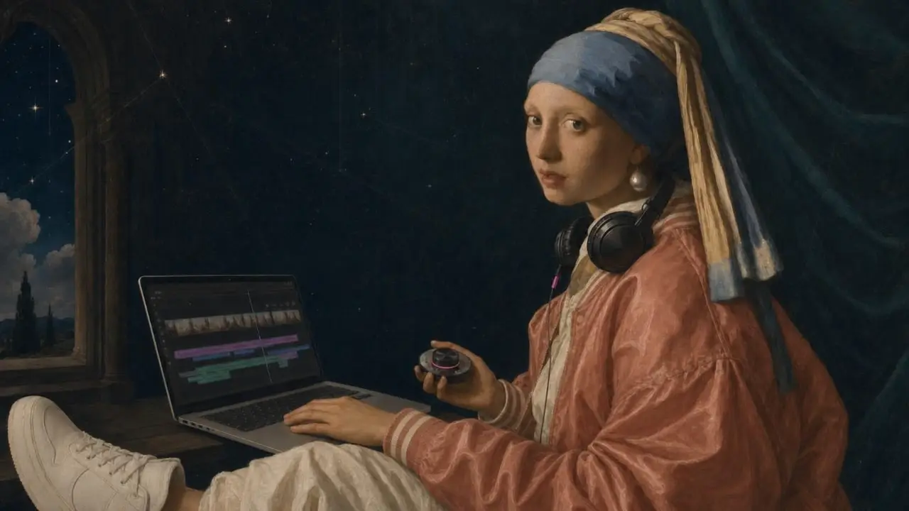 Die Editorin am Laptop: eine Szene aus unserem interaktiven Studio-Scrollfilm.